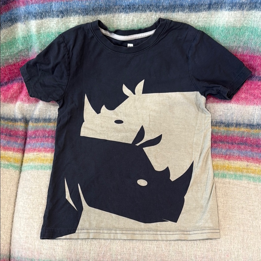 Kids Rhino Graphic T-Shirt - Blue & Tan